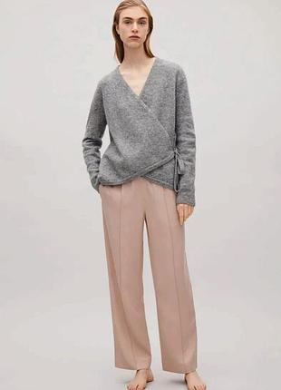Кардиган жіночий cos wool wrap cardigan сірий з вовни та альпаки