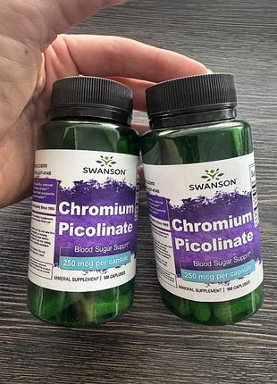 Біологічно активні речовини swanson chromium picolinate 250 mcg 100 капсул