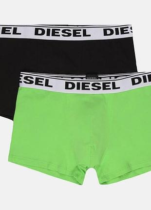 Трусы-шорты diesel umbx-korytwopack boxer 2pack 00cgdh/rqarz/e2000 xs черный/зеленый (8053837523992)