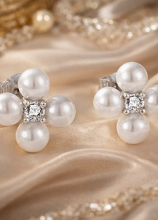Серьги "pearl clover"