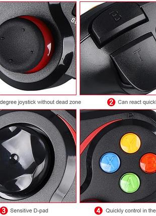 Геймпад універсальний v8 bluetooth контролер для ps3, ps4, android, ios, windows/steam - black/red 7