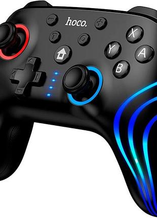 Геймпад hoco ga2 універсальний bluetooth / дротовий контролер 6-axis, rgb, з вібрацією, для switch 1/2, windows - black 3