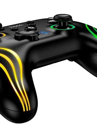 Геймпад hoco ga2 універсальний bluetooth / дротовий контролер 6-axis, rgb, з вібрацією, для switch 1/2, windows - black 4