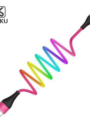 Usb кабель kaku ksc-109 lightning 3.2a / 1.2m - rainbow