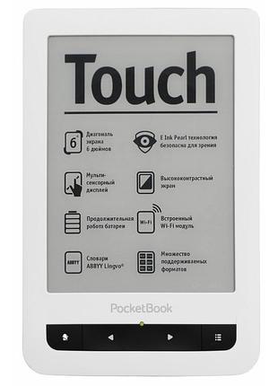 Електронна книга pocketbook touch 622 з 6-дюймовим екраном e-ink pearl