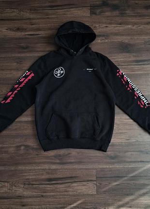 Чоловіче худі off-white impressionism чорне з рожевим принтом