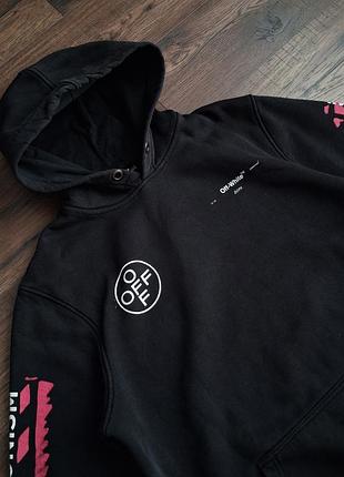 Чоловіче худі off-white impressionism чорне з рожевим принтом 2