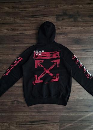 Чоловіче худі off-white impressionism чорне з рожевим принтом 4