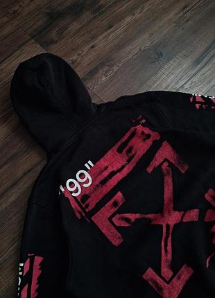 Чоловіче худі off-white impressionism чорне з рожевим принтом 5
