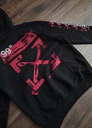 Чоловіче худі off-white impressionism чорне з рожевим принтом 6