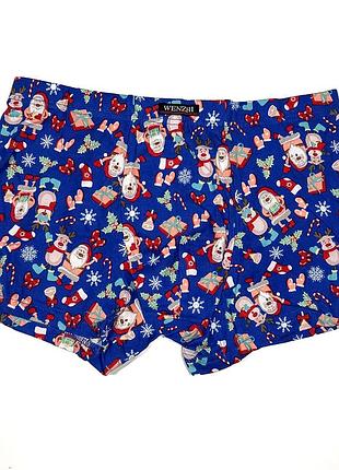 Мужские боксеры из новогодние синие 2xl