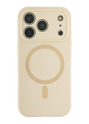 Чохол glow silicone case full camera with magsafe для iphone 18 pro max antique white
