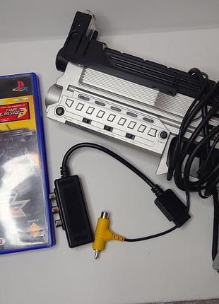 Ps2 световой пистолет g-con 4gamers xk10 + диск к нему crisis zone pal лицензия