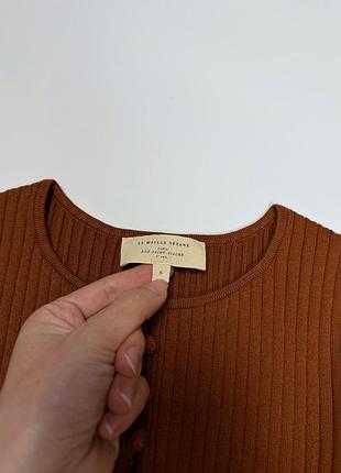Теракотова сукня sezane оригінал в рубчик міні 5