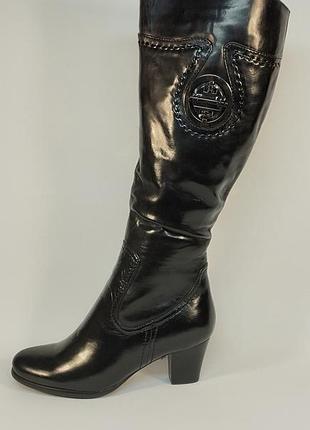 Зимові чоботи на натуральному хутрі.чоботи жіночі на підборах шкіряні. 38
