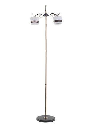 Торшер с двумя золотистыми плафонами с декором lk-708f/2 e27 bk+fg brille 25-312