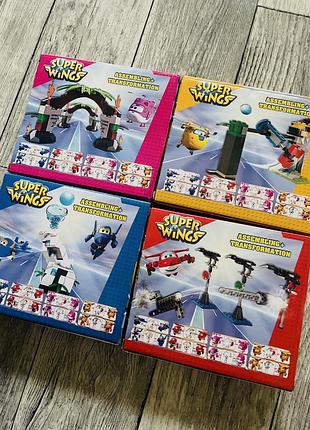 Набір трансформерів super wings assembly & transformation pack, 4 комплекти