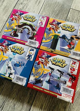 Набір трансформерів super wings assembly & transformation pack, 4 комплекти 2
