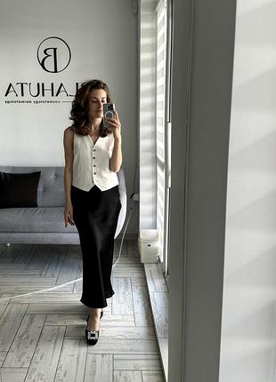 Zara чорна атласна спідниця розмір xs