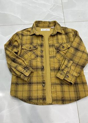 Сорочка чоловіча zara в клітинку, жовта