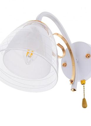 Бра настенное накладное в спальню прованс lk-663w/1 e27 wh+fg brille 29-129