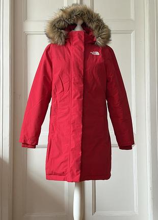Жіночий пуховик the north face arctic parka червоний оригінал