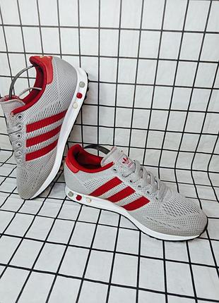 Кросівки adidas  la trainer em grey red 3