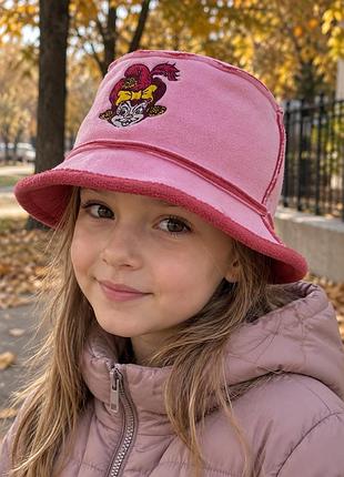 Флісова тепла панама на дівчинку