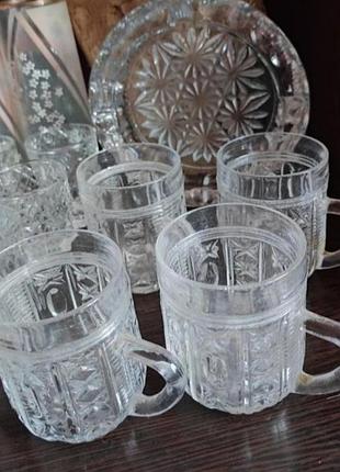 Бочонки с ручками  хрустальные хрусталь 4 штуки