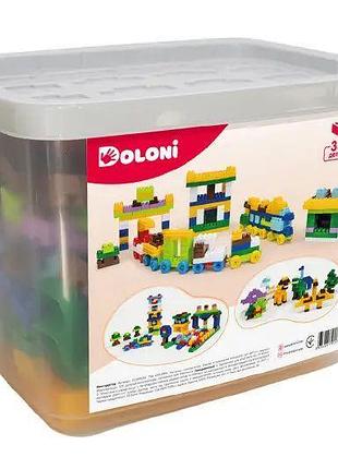 Конструктор doloni toys паркинг/трек/железная дорога/динозавры в контейнере 335 дет (013999/01)
