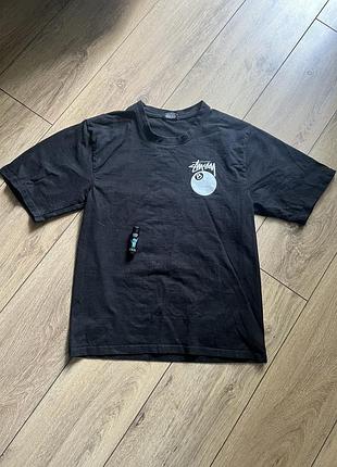 Футболка чоловіча stüssy чорна з принтом