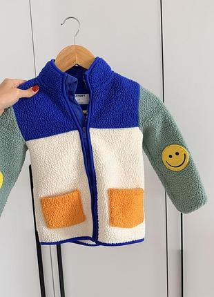 Куртка для хлопчика тедді шерпа різнокольорова