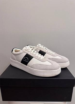 Кеди чоловічі karl lagerfeld low-top sneakers білі, чорні, розмір 44 eur