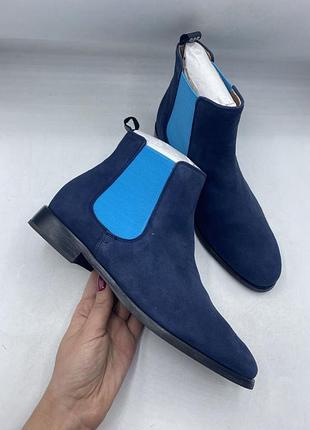 Сині замшеві челсі gordon & bros оригінал
