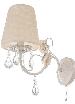Бра настенное накладное прованс с абажуром bcl-726w/1 e14 wh brille 29-058