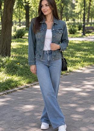 Р. 42-44/xs-s куртка джинсова жіноча синя sisley id25