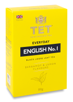 Чай черный байховый листовой english no.1 everyday tet с ароматом бергамота и лимона, 80 гчай черный байховый листовой english no.