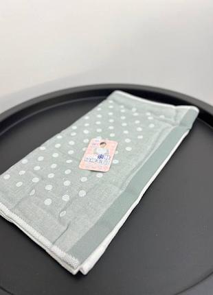 Кухонное полотенце горох 35х75 100% хлопок серый