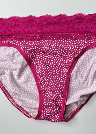 Трусики котонові, бавовняні з мереживом marks&spencer - рожеві рр s
