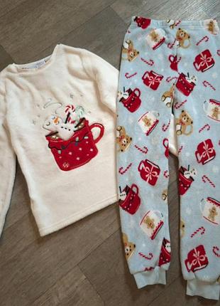 Теплая флисовая пижама primark на 9-10роков
