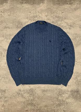 Светр чоловічий polo ralph lauren cable-knit синій