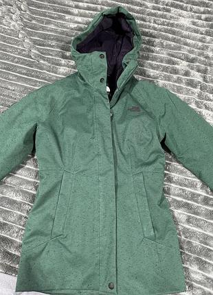 Пуховик жіночий the north face зелений з натурального пуху