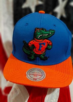 Бейсболка чоловіча mitchell & ness florida gators синя з помаранчевим