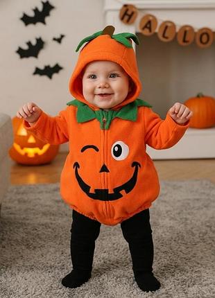 Карнавальний флісовий костюм на halloween 6-12 міс. хелловін тиква тематичний