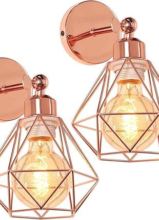 2 шт. пара світильників 20х16 см e27 lighting fixtures tokius набір із вінтажних настінних світильників