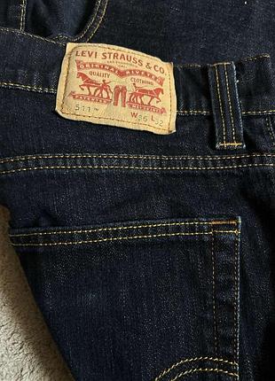 Джинси чоловічі levi's 511 slim темно-сині w36 l32