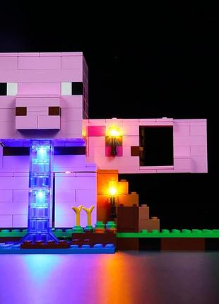 Набор подсветки для конструктора lego minecraft «свинарник» lighting kit p34501 21170 подсветка светодиодная для конструктора лего