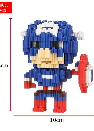 Мини-конструктор «капитан америка» — пиксельная фигурка из микро-блоков (super hero mini blocks)