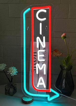 Неоновая вывеска lmsignly usb neon wall light "cinema" 42 х 17 см светодиодное led панно с регулируемой яркостью для декора стен