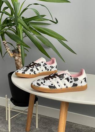 Кросівки унісекс adidas samba og cow print білий, чорний